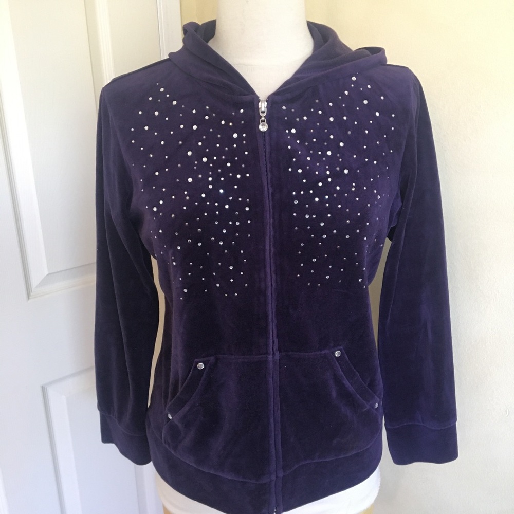 Style & Co Velour Hooded Jacket